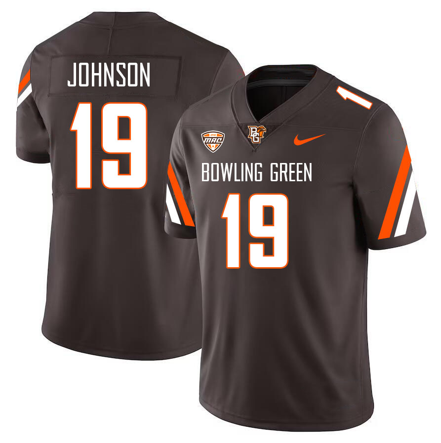 Bowling Green State Falcons #19 Jahai Johnson College Football Jerseys Stitched-Brown